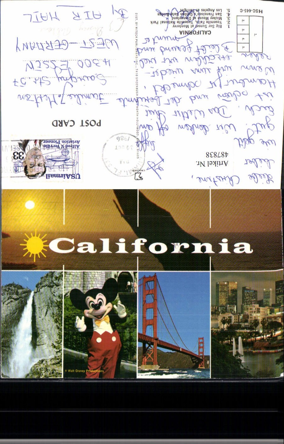 487838,Reklame California Walt Disney Mickey Mouse