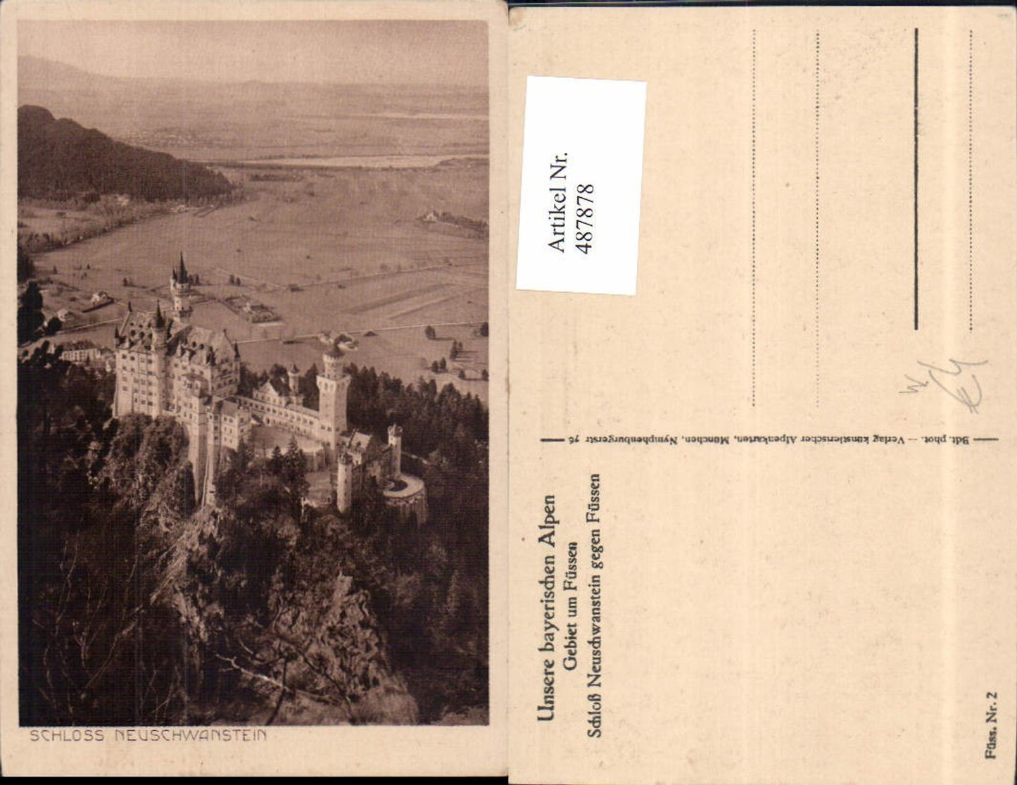 487878,Königsschloss Schloss Neuschwanstein geg. Füssen Schwangau