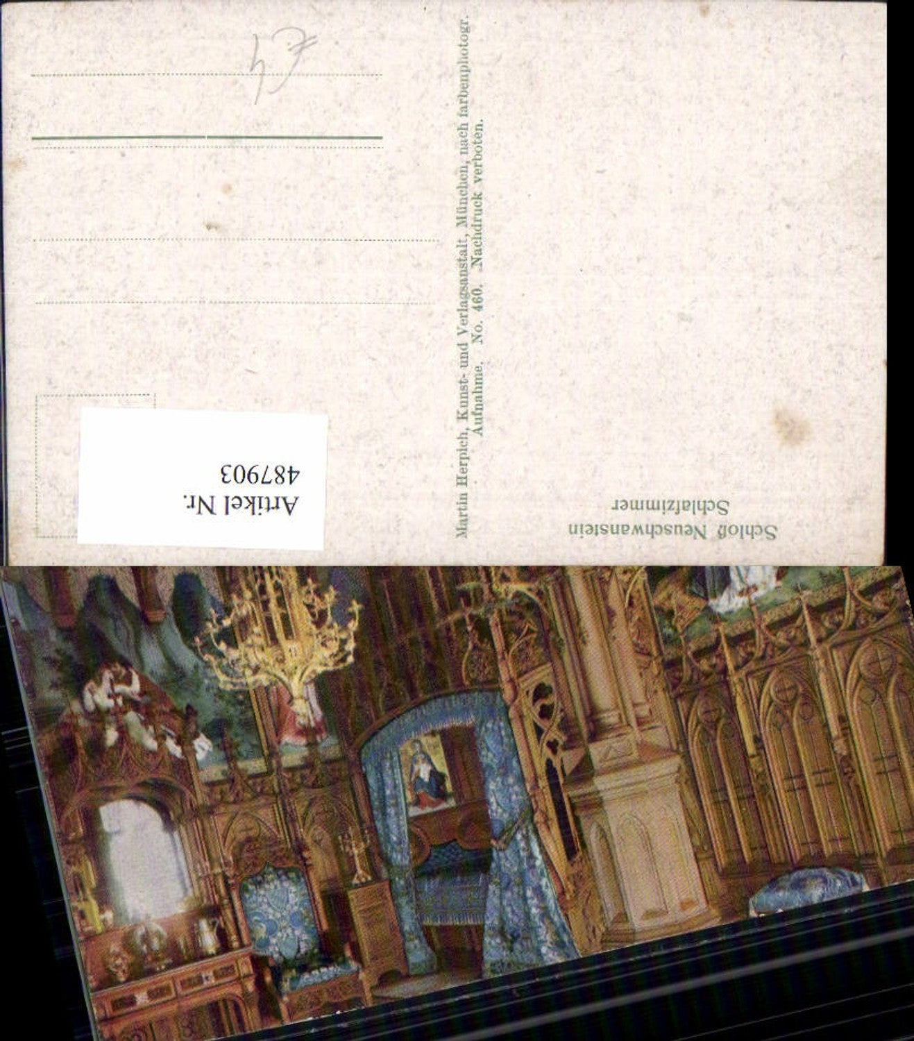 487903,Königsschloss Neuschwanstein Innenansicht Schlafzimmer