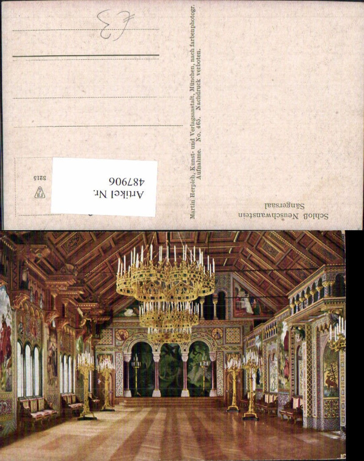 487906,Königsschloss Neuschwanstein Innenansicht Sängersaal