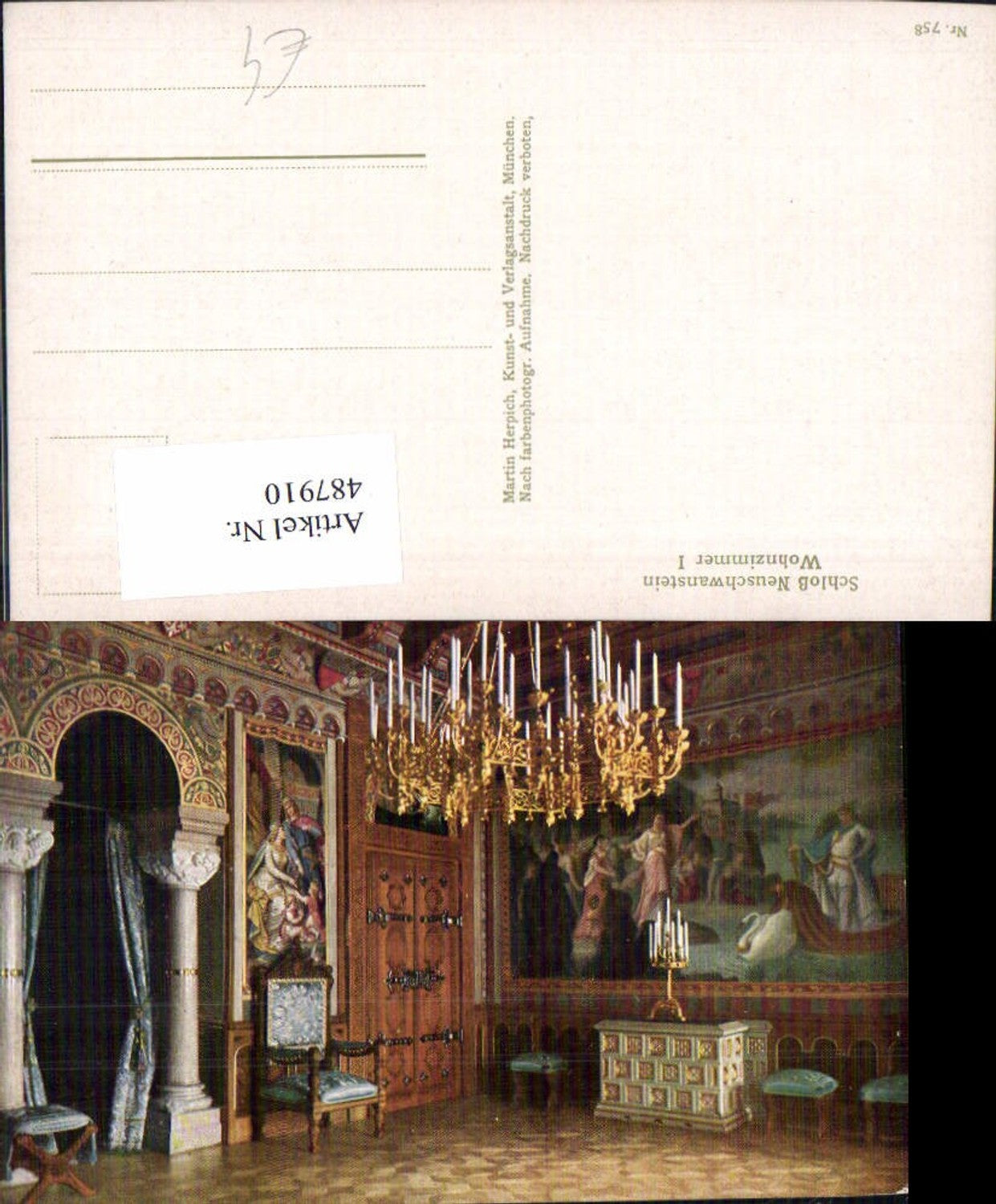 487910,Königsschloss Neuschwanstein Innenansicht Wohnzimmer I