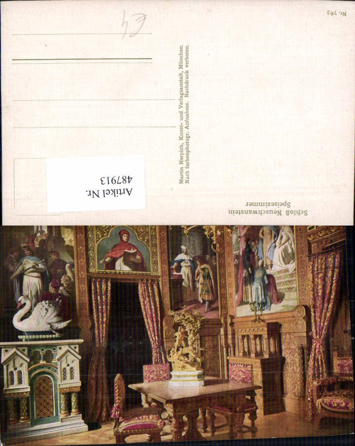 487913,Königsschloss Neuschwanstein Innenansicht Speisezimmer