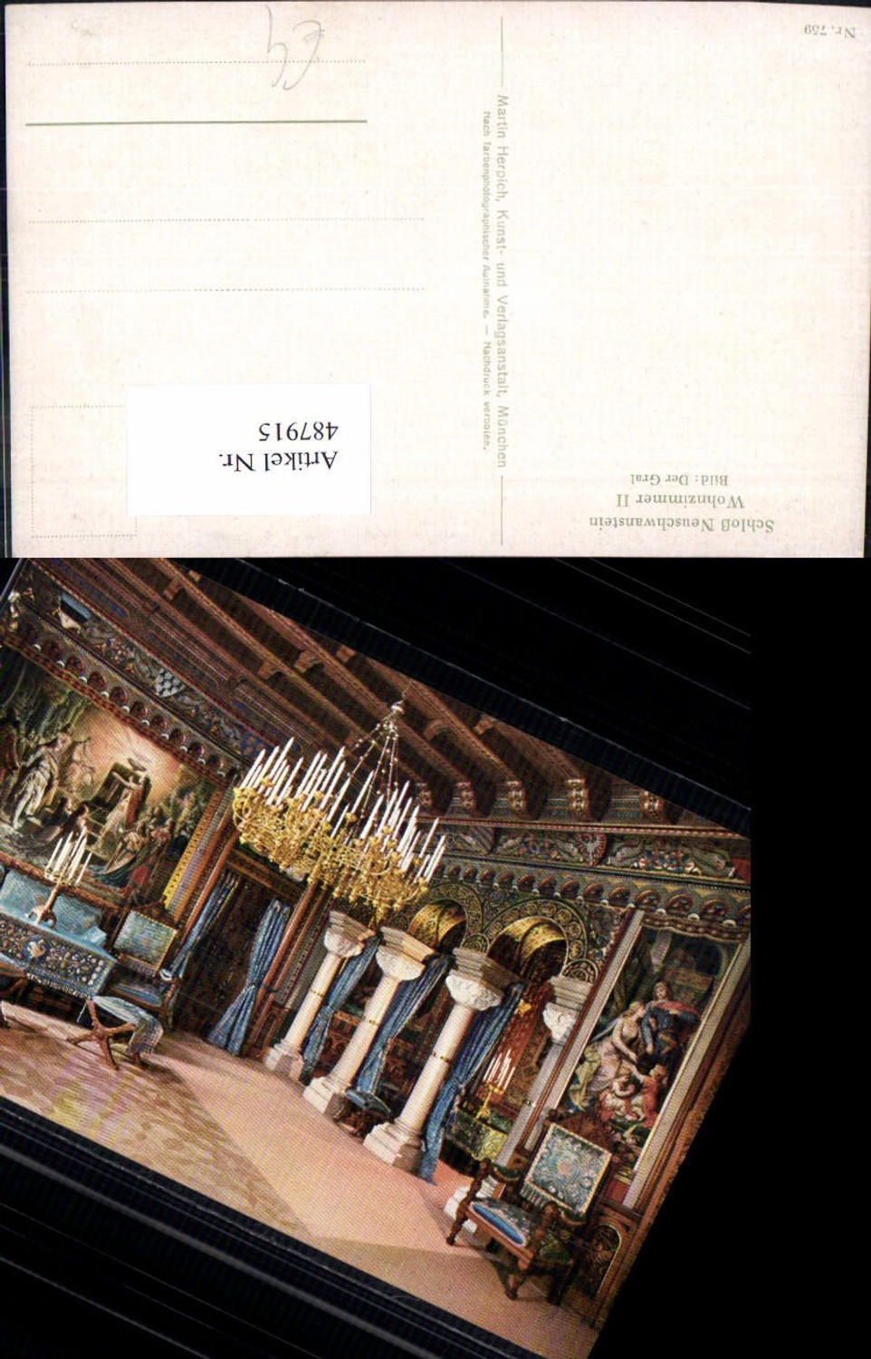 487915,Königsschloss Neuschwanstein Innenansicht Wohnzimmer II Bild Der Gral