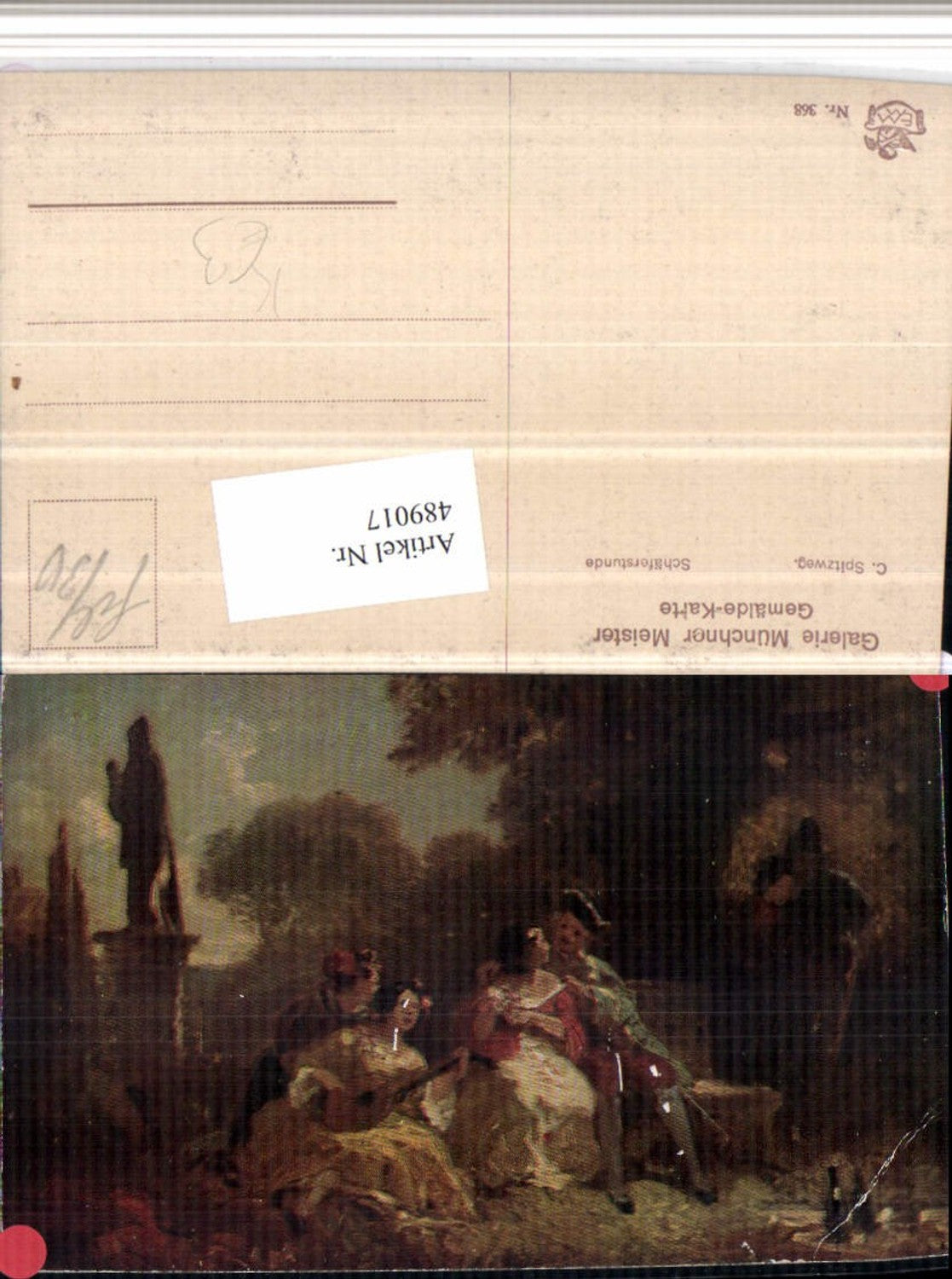 489017,Künstler AK C. Spitzweg Schäferstunde Liebe Paar Laute