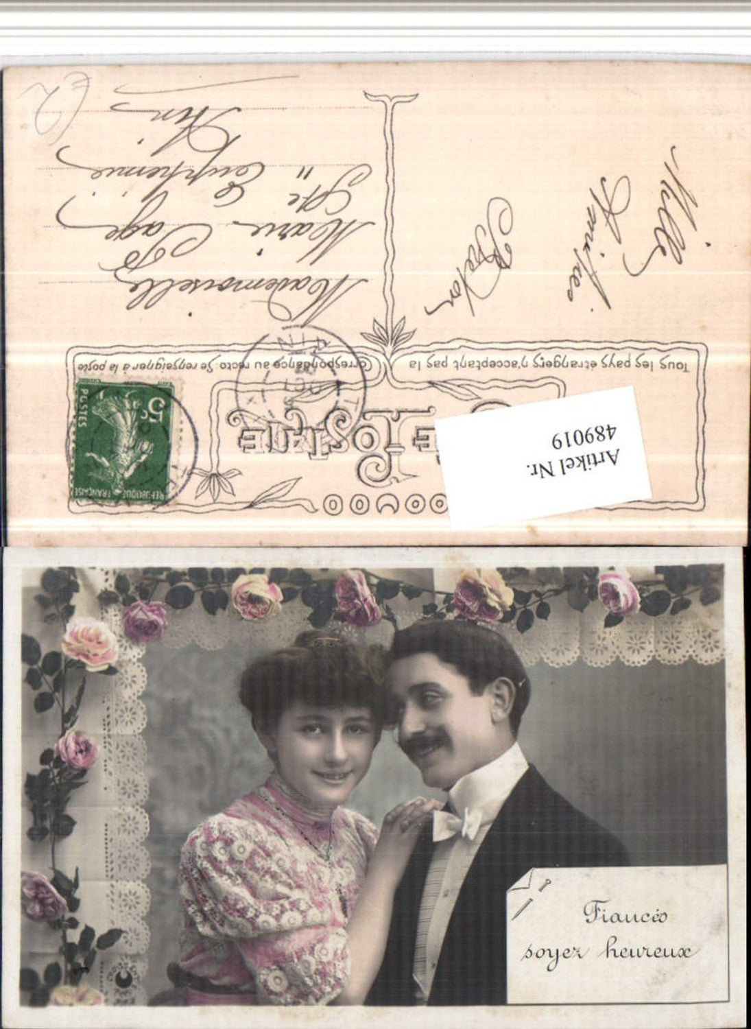 489019,Liebe Paar Portrait Blumen Rosen