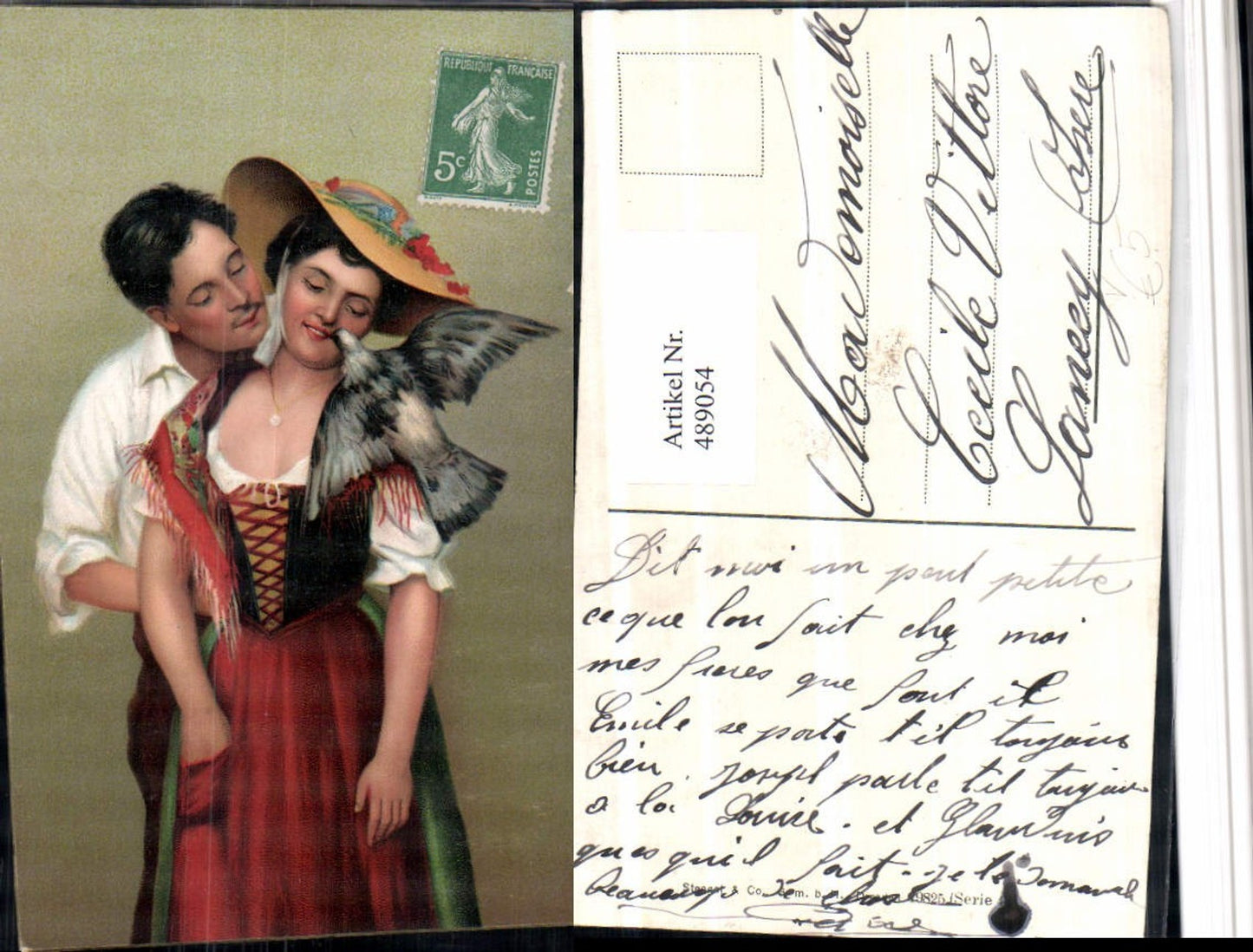 489054,Liebe Paar Tracht Hut Taube Vogel pub Stengel & Co 19825