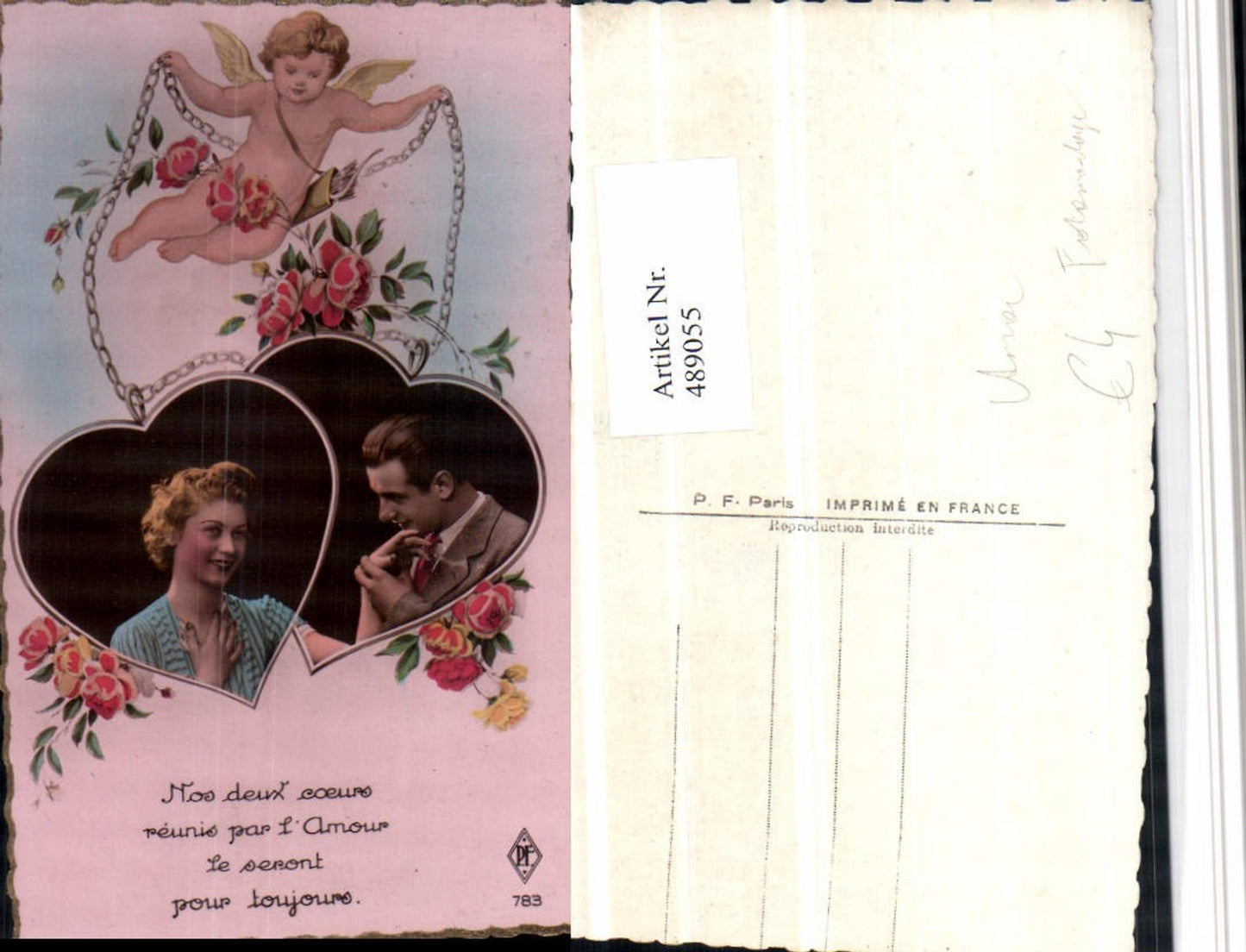 489055,Fotomontage Liebe Paar Herzen Amor Engel Spruch