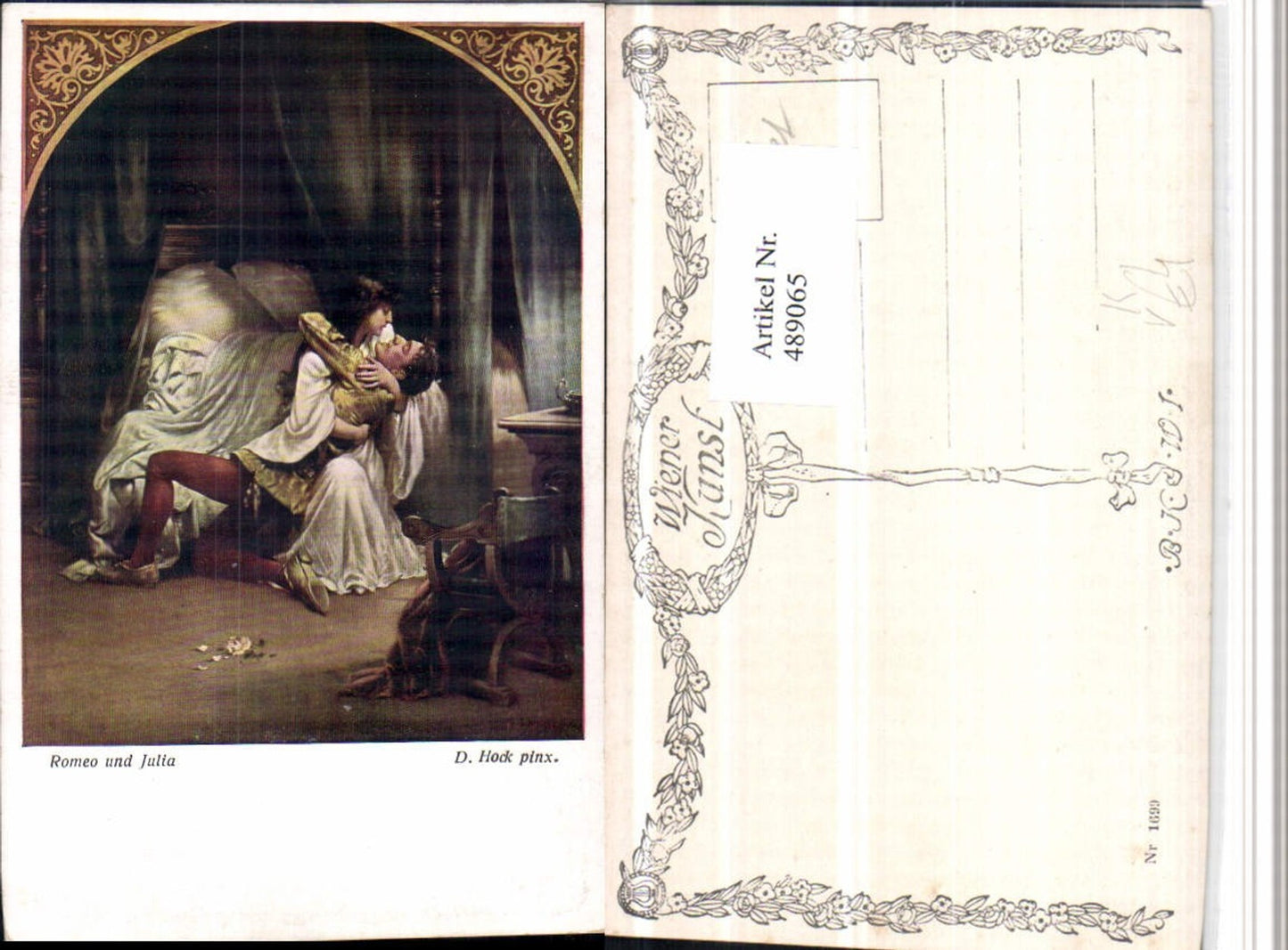 489065,Künstler AK H. Hock Romeo und Julia Liebe Paar pub B.K.W.I. 1699