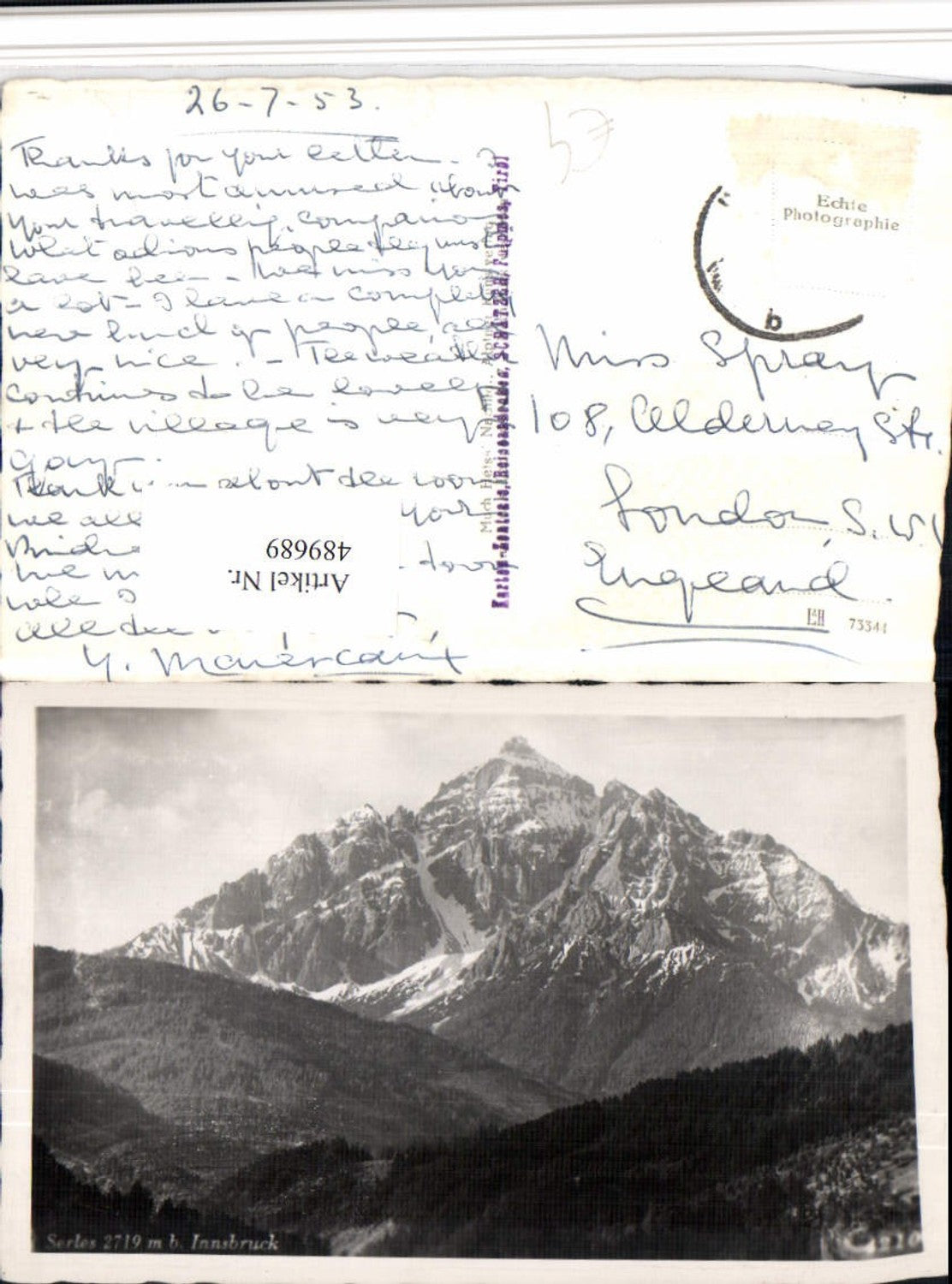 Alte Ansichtskarte – Old Postcard
