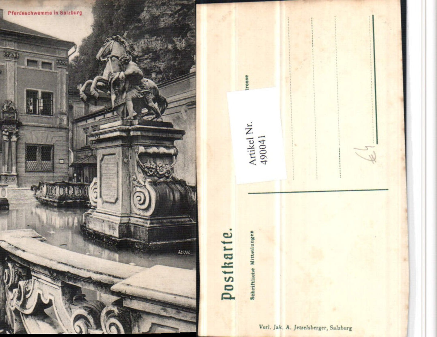 490041,Salzburg Pferdeschwemme Statue