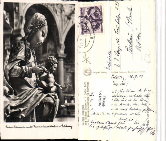 490045,Salzburg Franziskanerkirche Pacher Madonna Statue