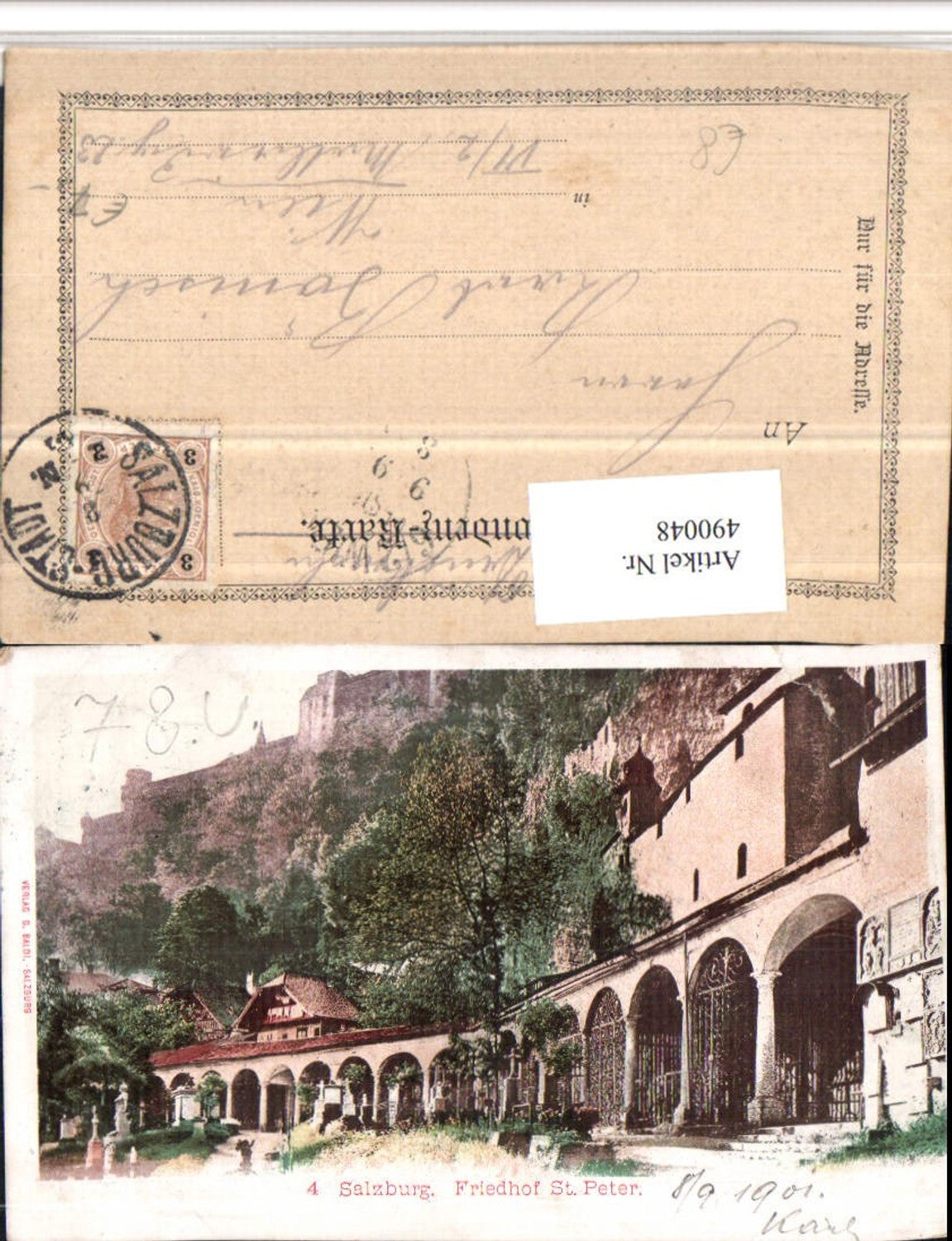 490048,Salzburg Friedhof St. Peter m. Festung pub G. Baldi