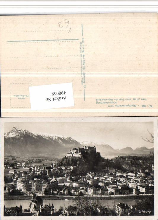 490058,Salzburg Totale m. Festung vom Kapuzinerberg Bergkulisse pub Cosy