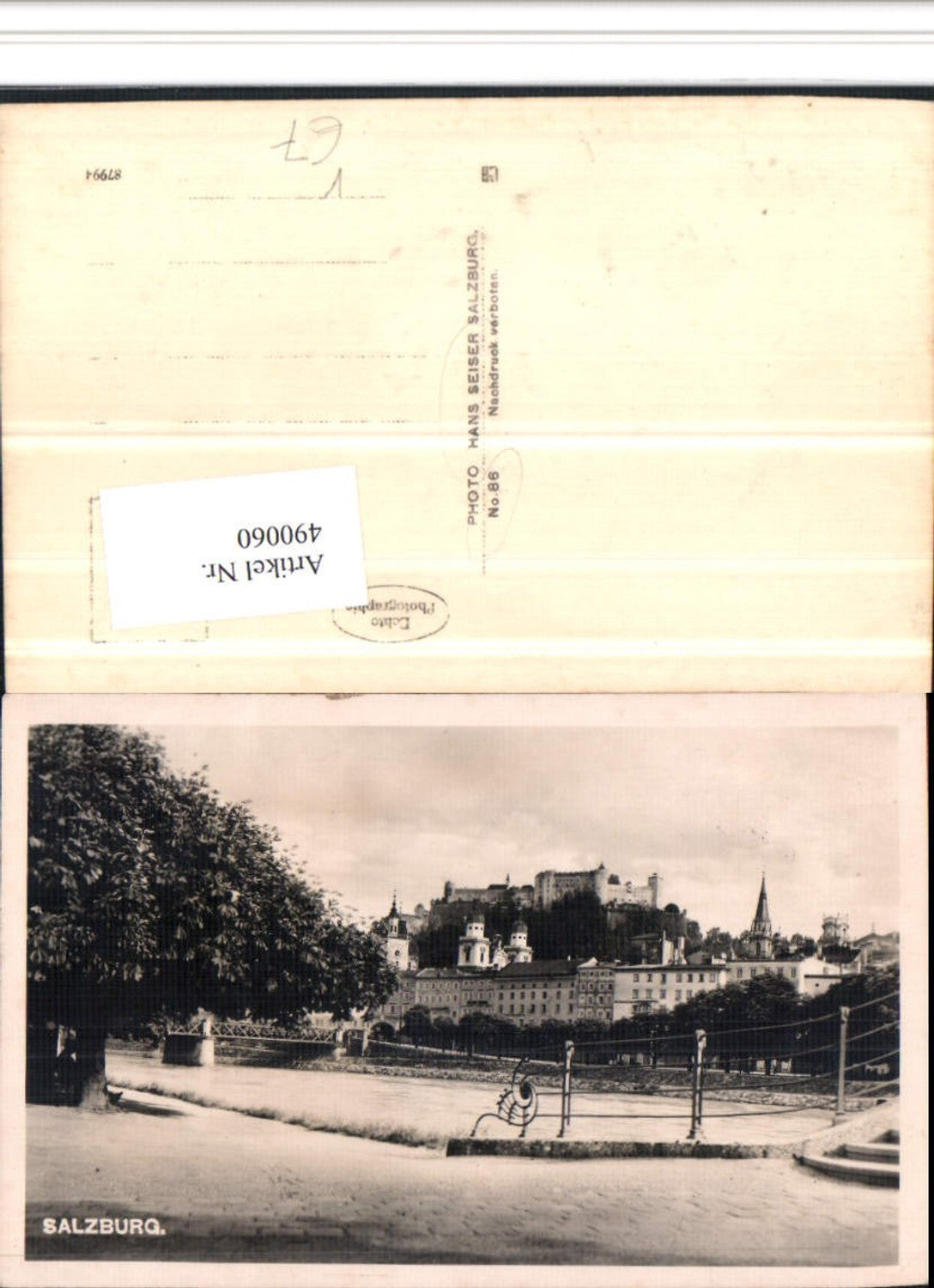 490060,Salzburg Teilansicht m. Festung pub Hans Seiser 86