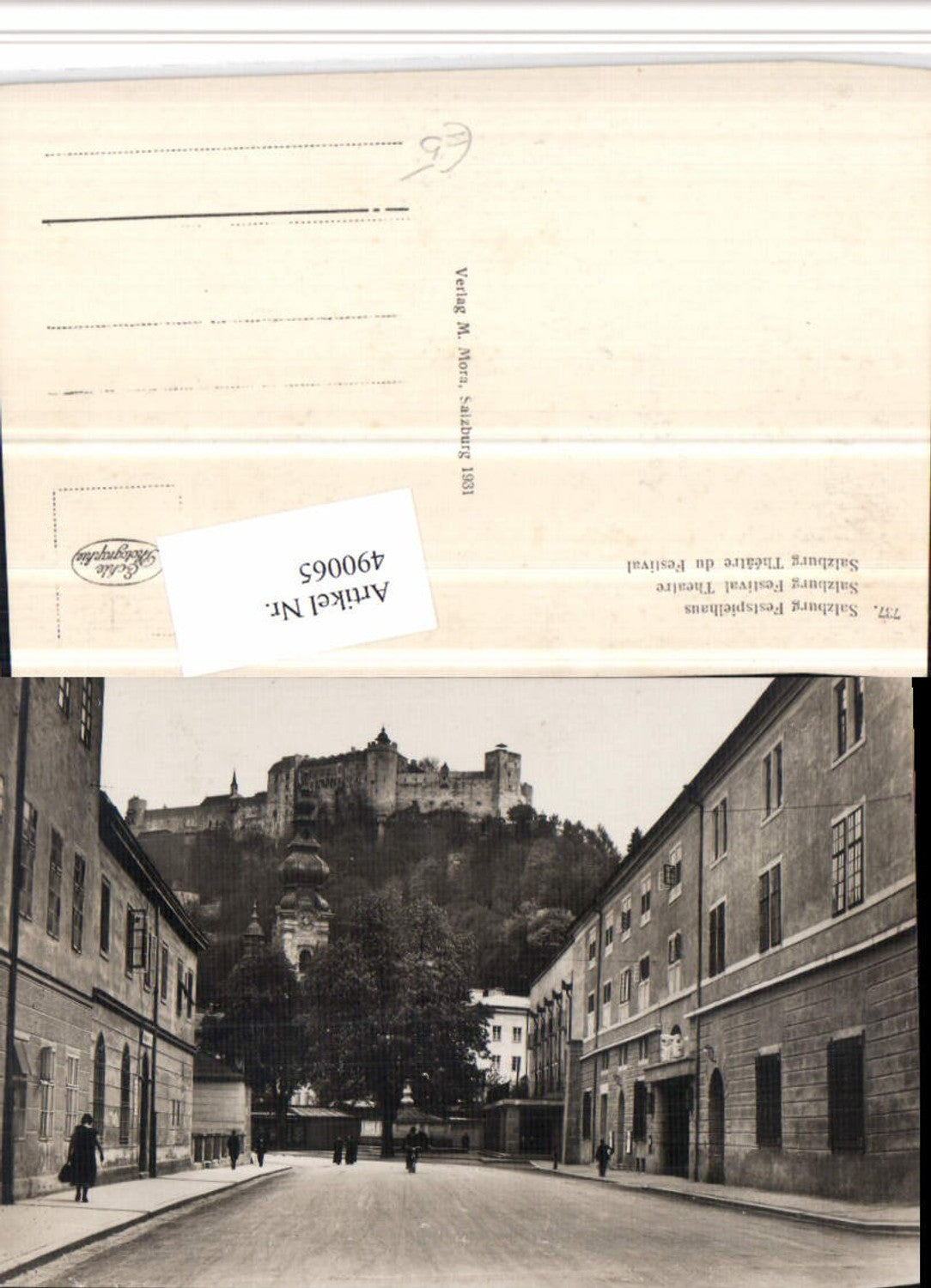 490065,Salzburg Festspielhaus Straßenansicht m. Festung