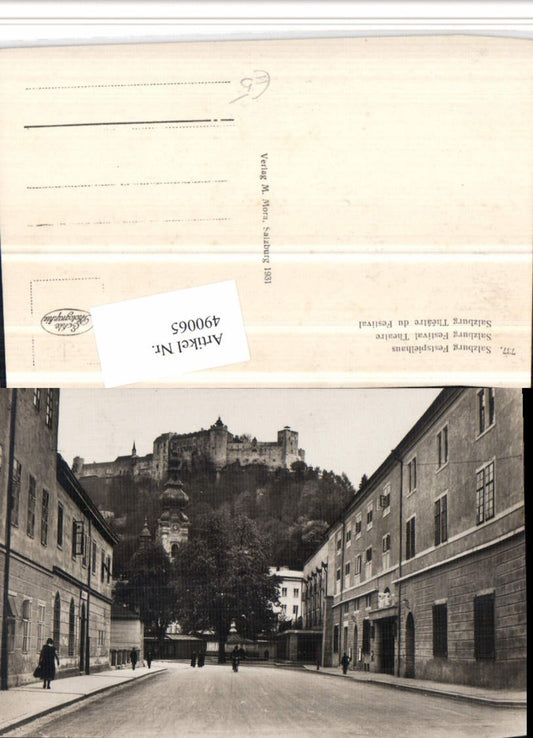 490065,Salzburg Festspielhaus Straßenansicht m. Festung