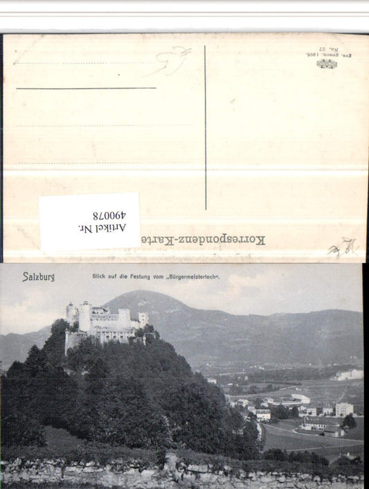 490078,Salzburg Festung vom Bürgermeisterloch