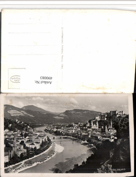 490083,Salzburg Totale m. Festung Fluss Brücken