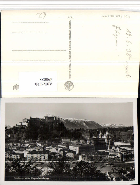490088,Salzburg Totale m. Festung vom Kapuzinerberg Bergkulisse