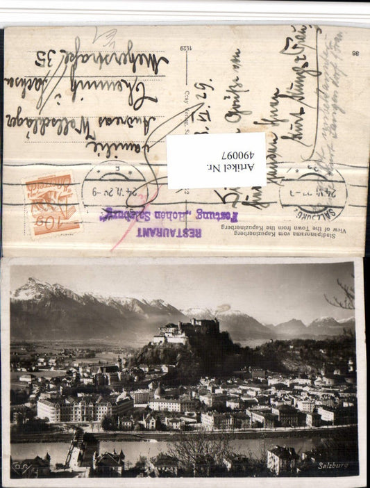 490097,Salzburg Totale m. Festung vom Kapuzinerberg Bergkulisse pub Cosy