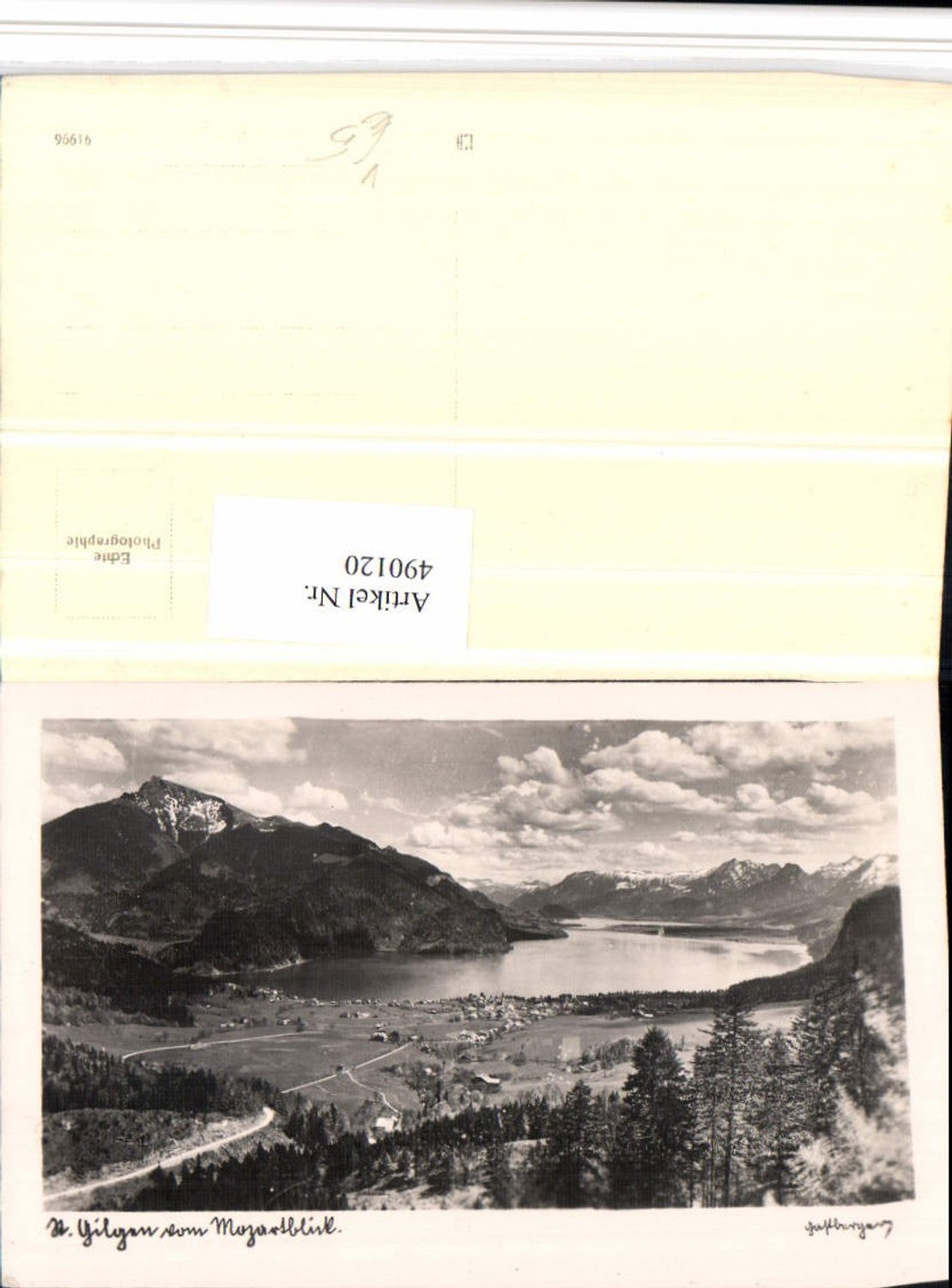 490120, St. Gilgen, panoramic view from Mozartblick, mountain scenery, Gastberger pub