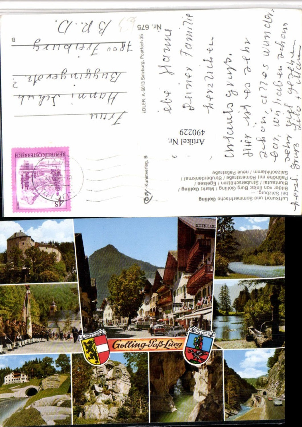 490229,Golling b. Salzburg Burg Egelsee Trachten Passhöhe Mehrbildkarte