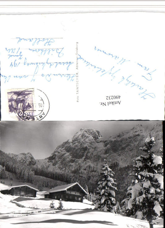 490232,Karalpe b. Abtenau m. Traunstein Bergkulisse Winterbild