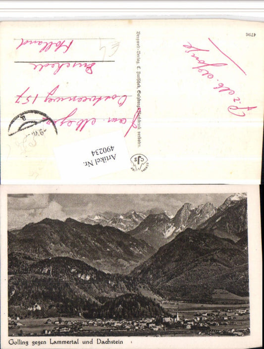 490234,Golling Totale geg. Lammertal u. Dachstein Bergkulisse
