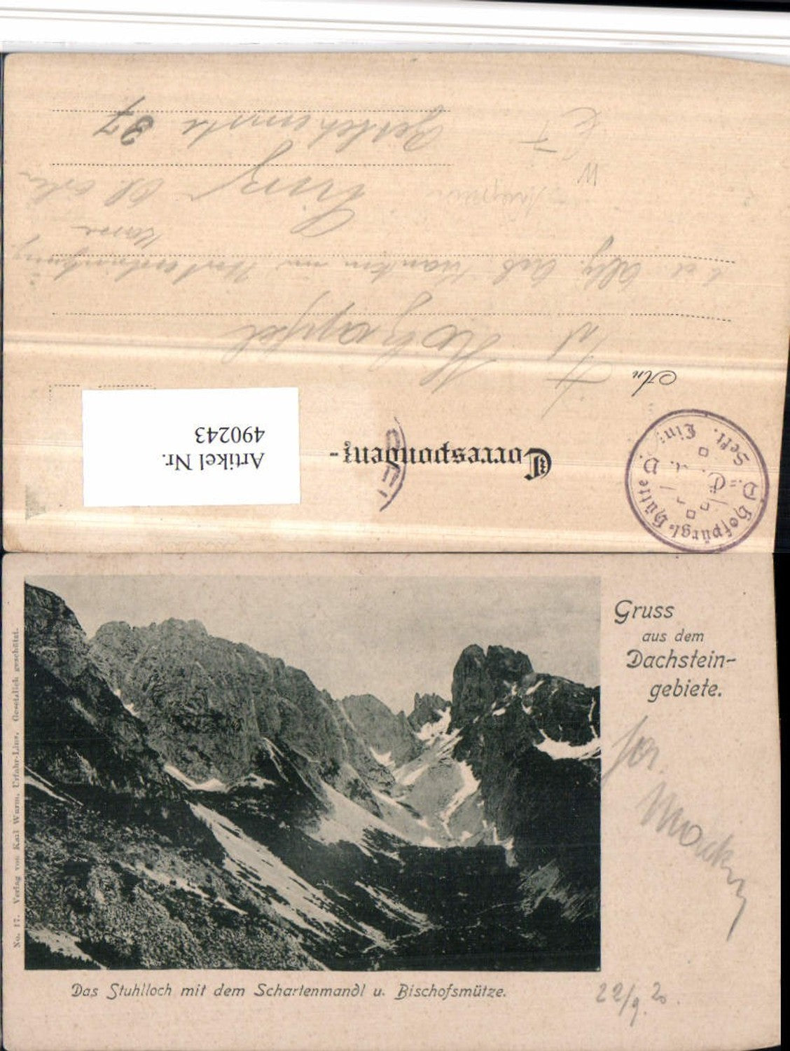 490243,Stuhlloch m. Schartenmandl u. Bischofsmütze b. Annaberg Lungötz