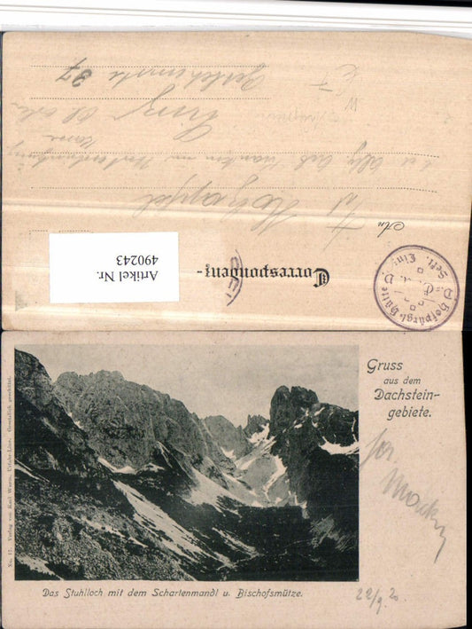 490243,Stuhlloch m. Schartenmandl u. Bischofsmütze b. Annaberg Lungötz