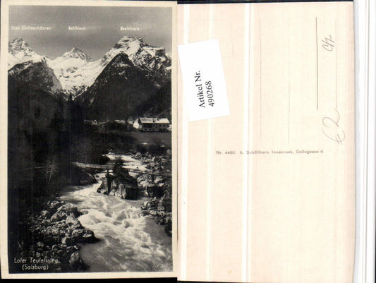 490268,Lofer Teufelssteg Brücke Bergkulisse