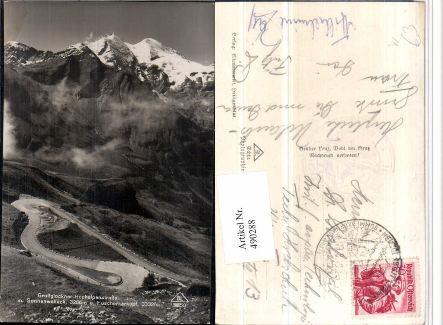 490288,Großglockner Hochalpenstraße b. Fusch m. Sonnenwelleck Bergkulisse