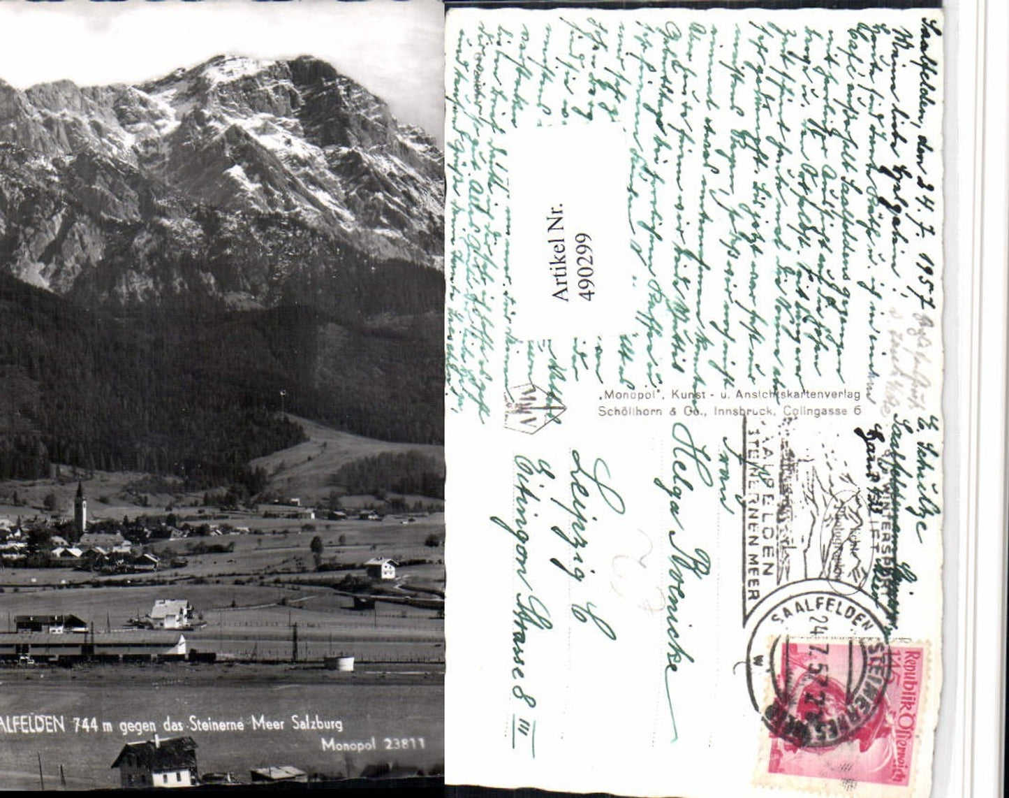 490299,Saalfelden Totale geg. Steinerne Meer Bergkulisse