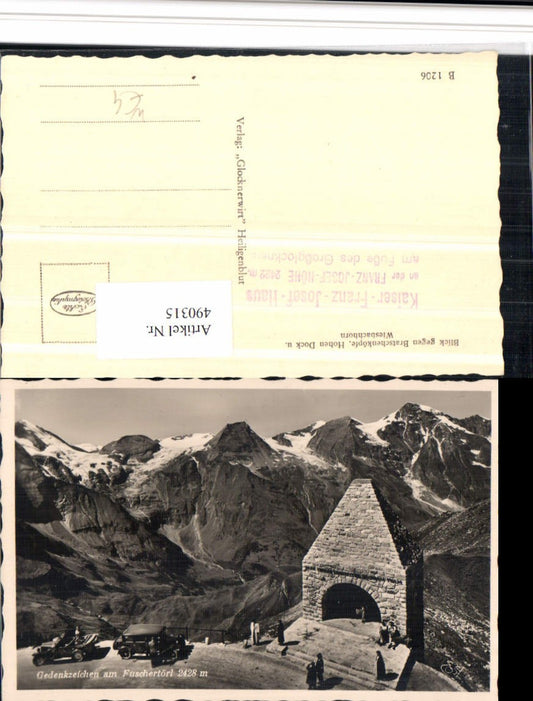 490315,Gedenkzeichen am Fuschertörl b. Fusch Bergkulisse pub Cosy