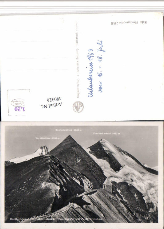490326,Großglockner Hochalpenstraße Fuschertörl b. Fusch pub C. Jurischek