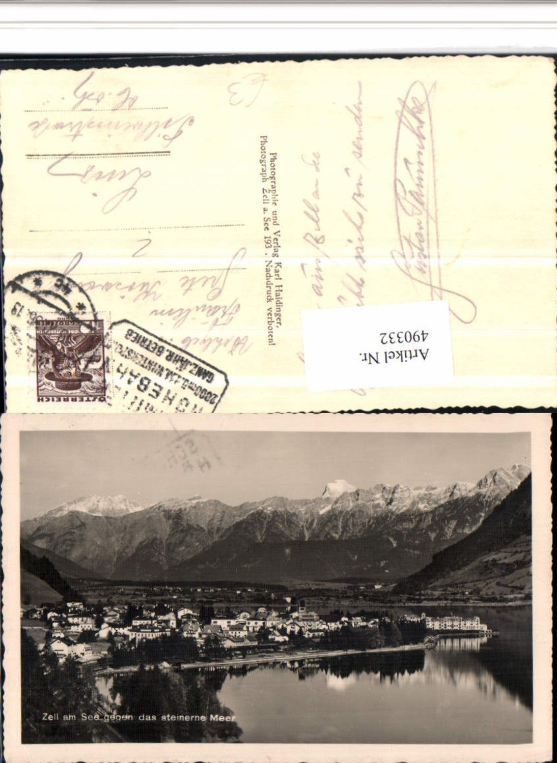 490332,Zell am See Totale geg. Steinerne Meer Bergkulisse