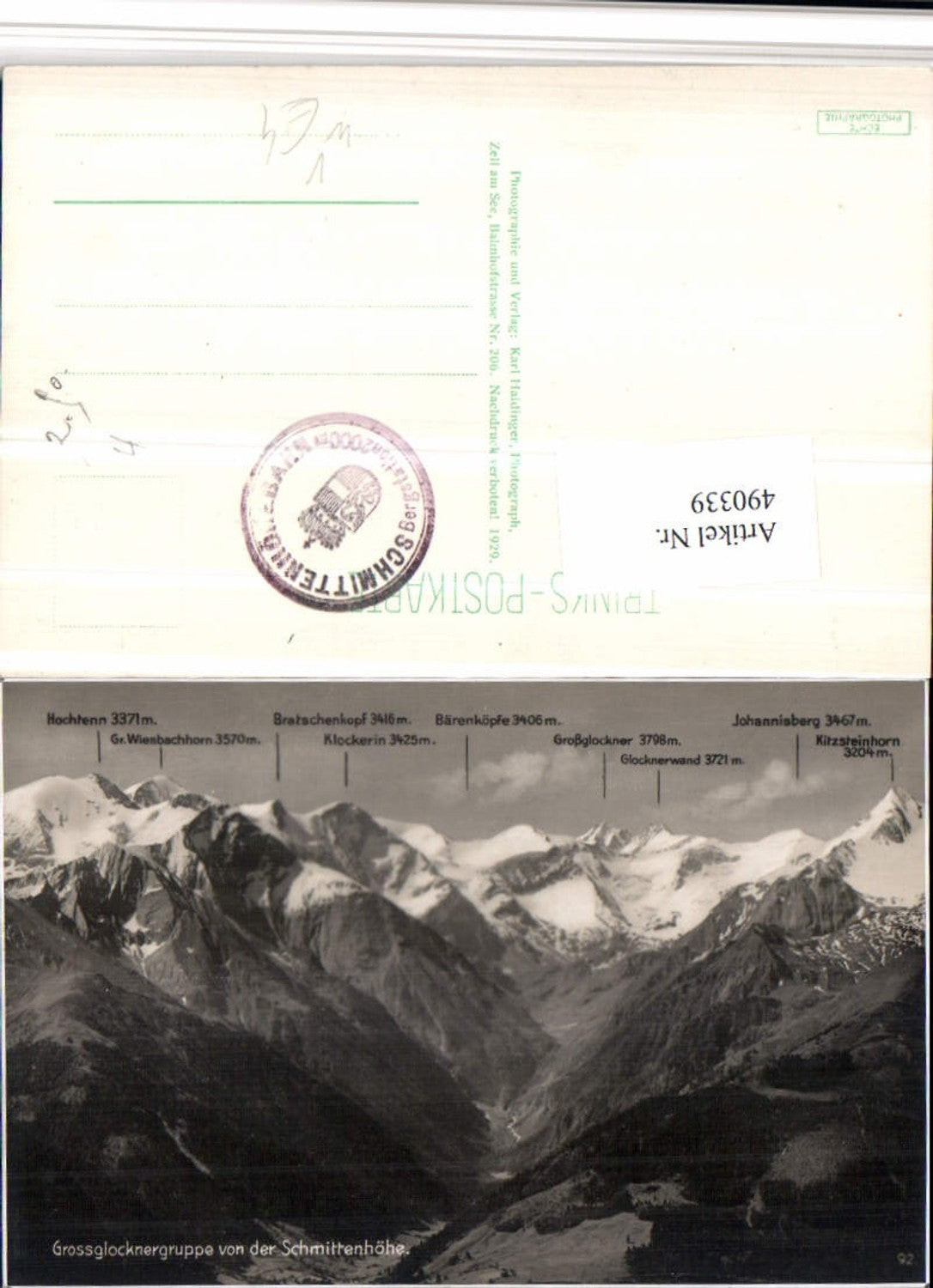 490339,Großglockner  von d. Schmittenhöhe b. Zell am See Bergkulisse pub Trinks