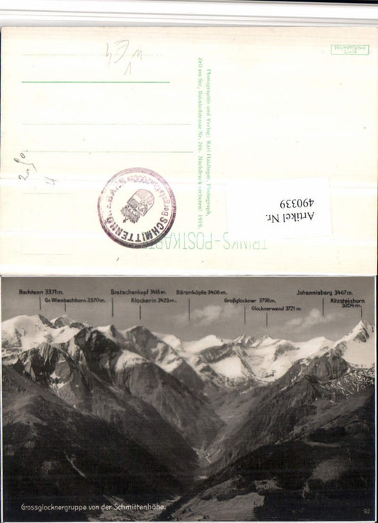 490339,Großglockner  von d. Schmittenhöhe b. Zell am See Bergkulisse pub Trinks