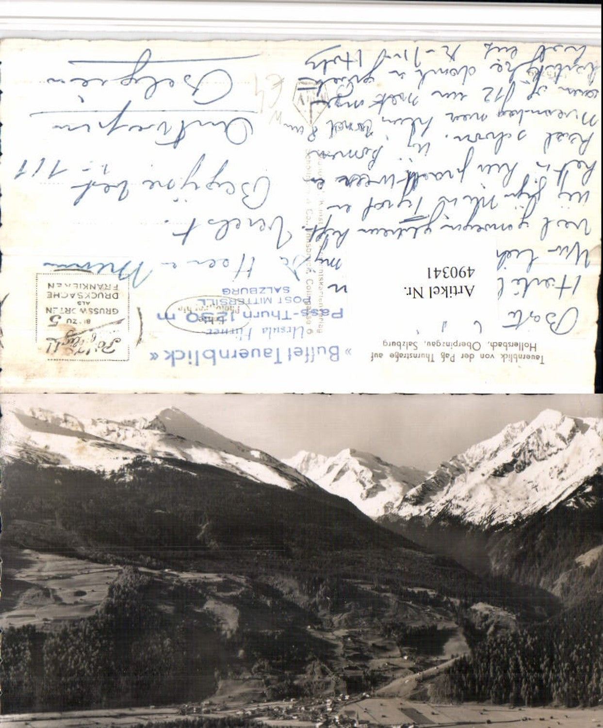 490341,Tauernblick von d. Pass Thurnstraße auf Hollersbach Totale Bergkulisse