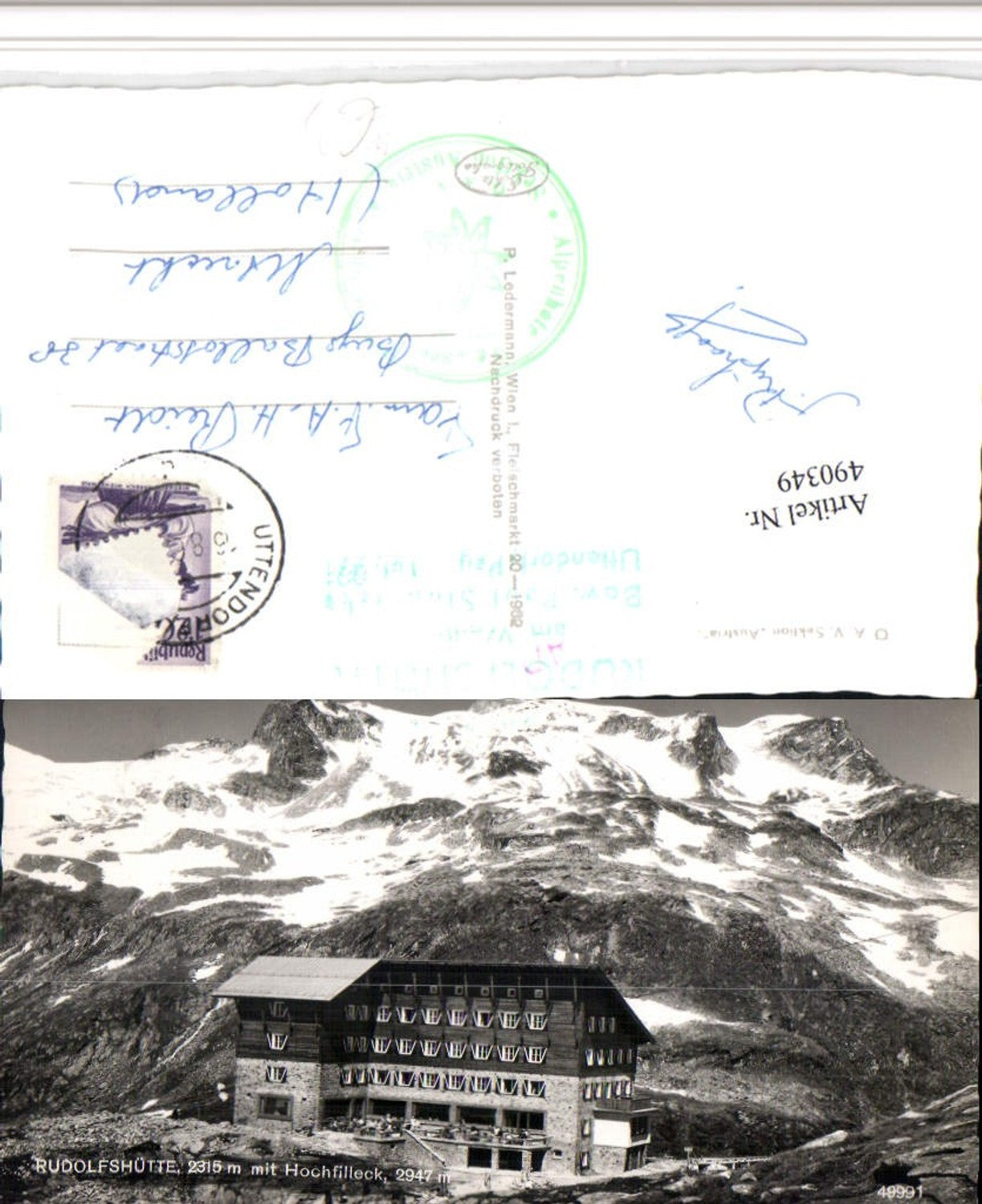 490349,Rudolfshütte Berghütte b. Uttendorf m. Hochfilleck Bergkulisse