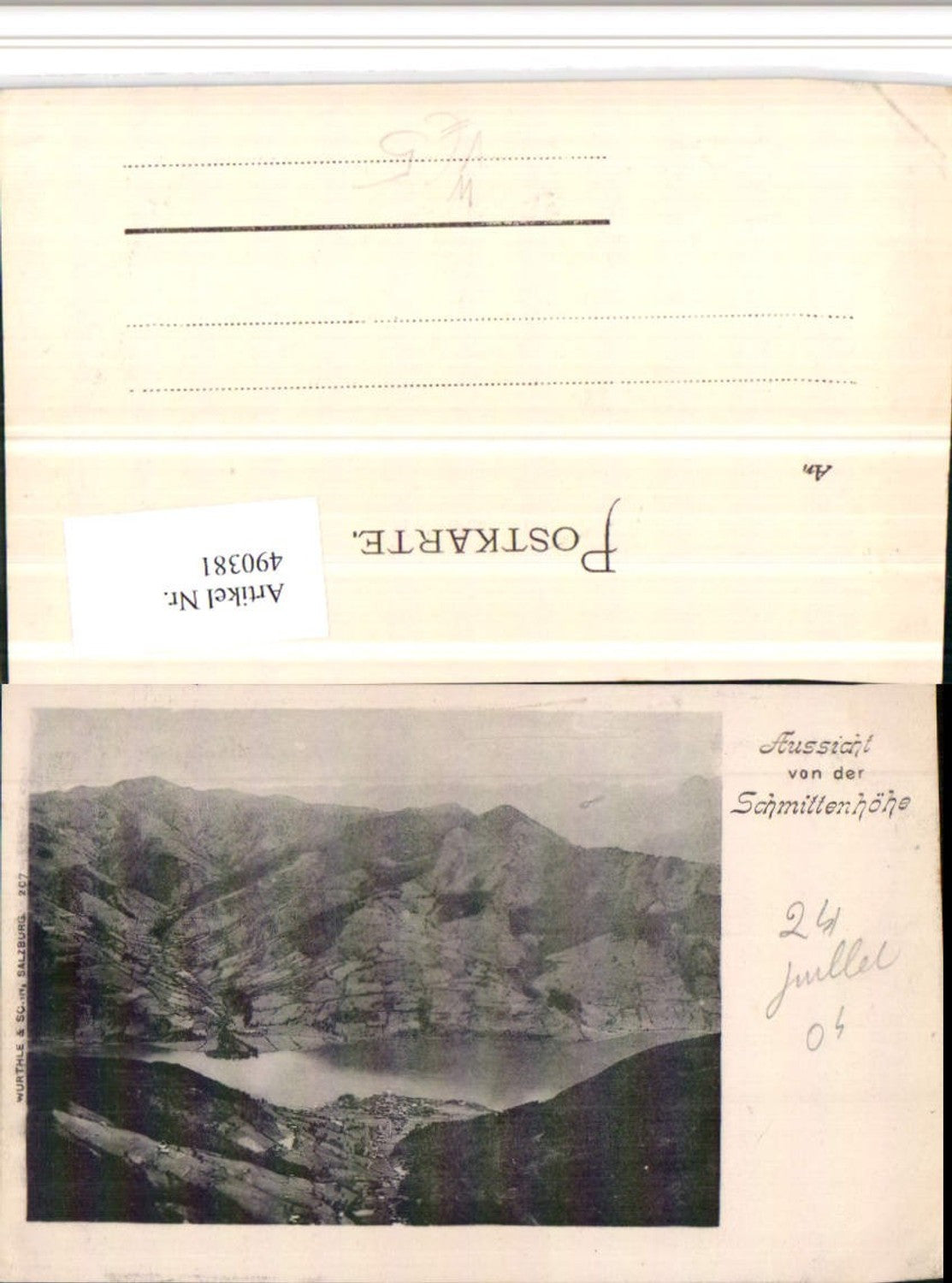 490381,Aussicht von d. Schmittenhöhe b. Zell am See pub Würthle 207