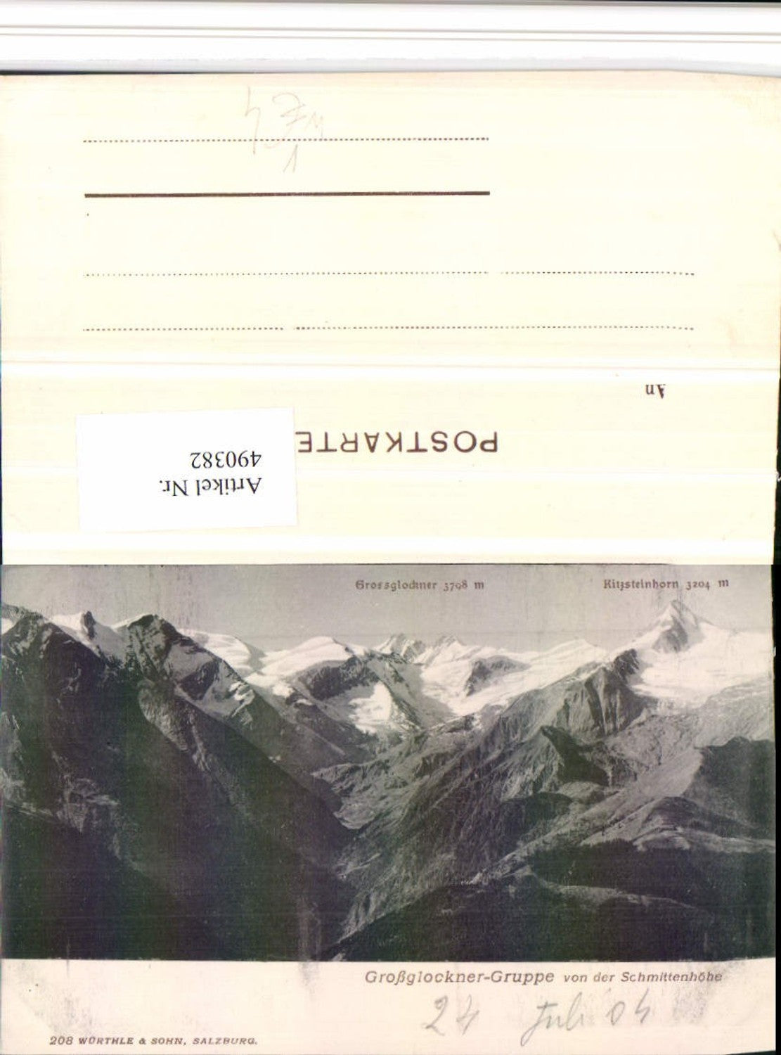 490382,Großglockner von d. Schmittenhöhe b. Zell pub Würthle 208