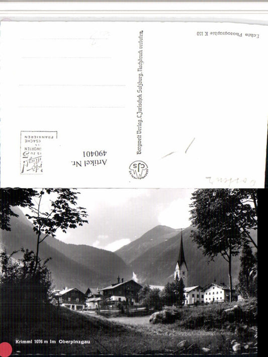 490401,Krimml Teilansicht Kirchenturm Bergkulisse