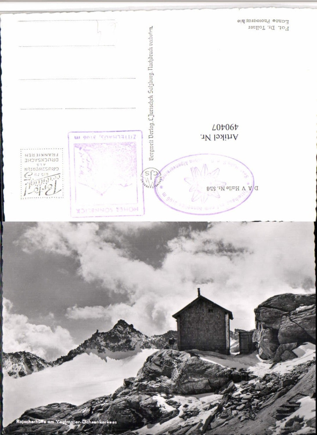 490407,Rojacherhütte Berghütte am Vogtmaier-Ochsenkarkees b. Rauris