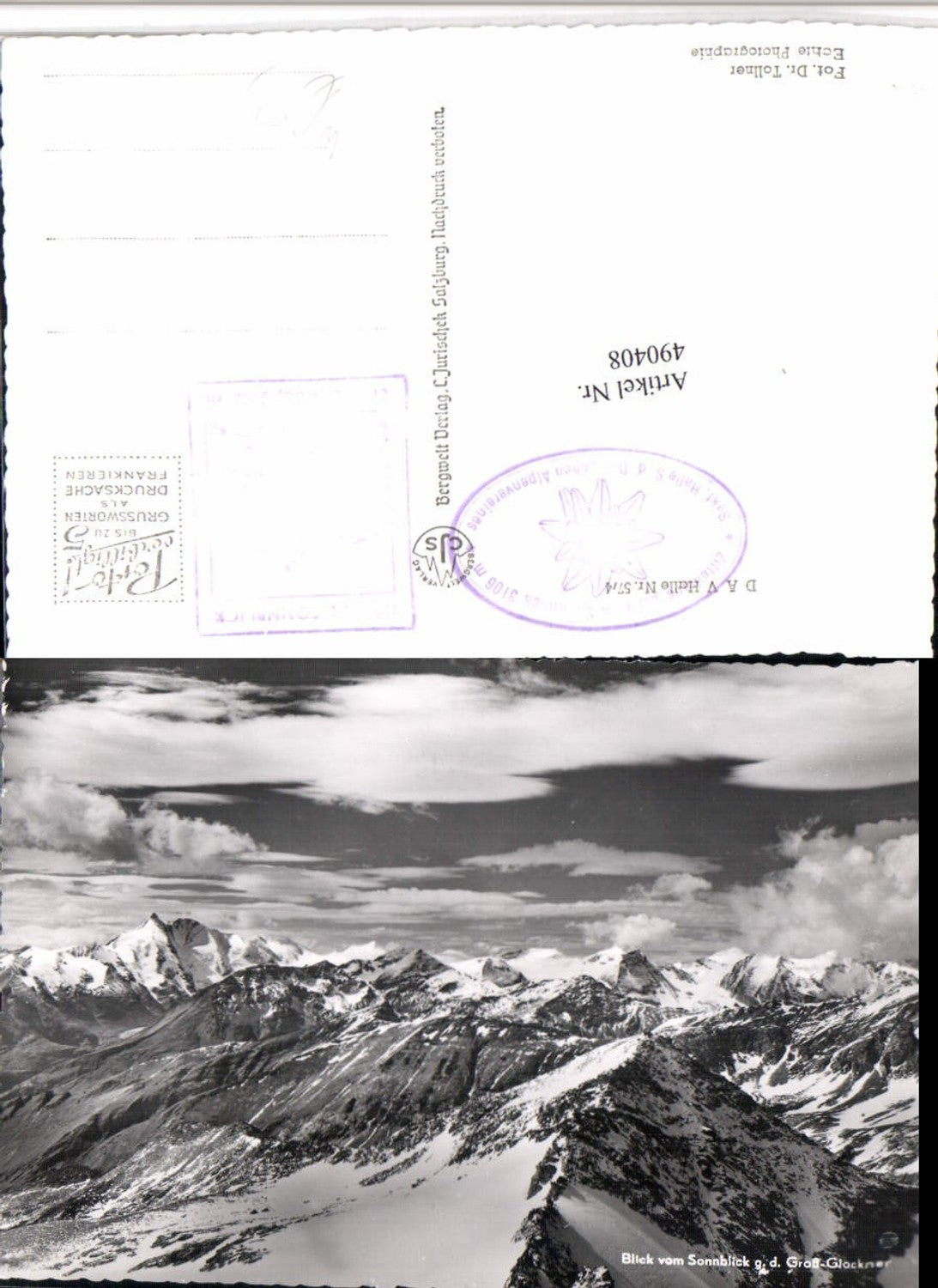 490408,Blick vom Sonnblick b. Rauris geg. Großglockner Bergkulisse