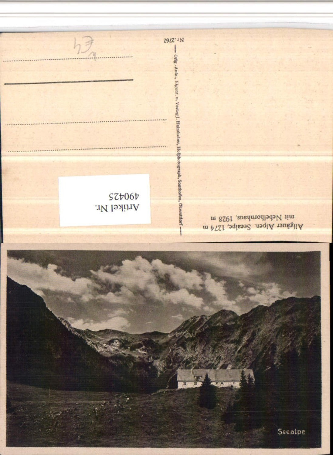 490425,Seealpe m. Nebelhornhaus b. Oberstdorf Bergkulisse