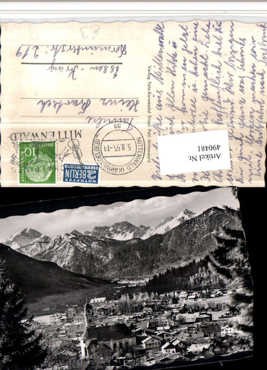 490481,Mittenwald Totale m. Tiroler Berge Bergkulisse
