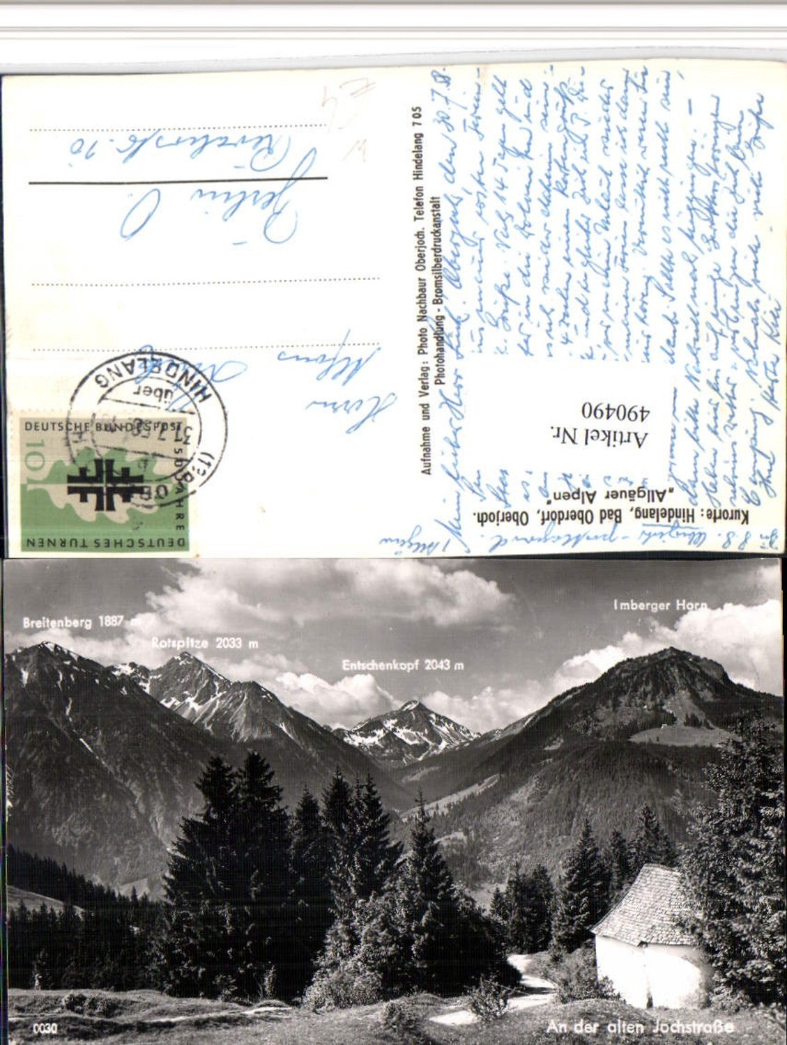 490490,Jochstraße b. Hindelang Oberdorf m. Rotspitze Bergkulisse