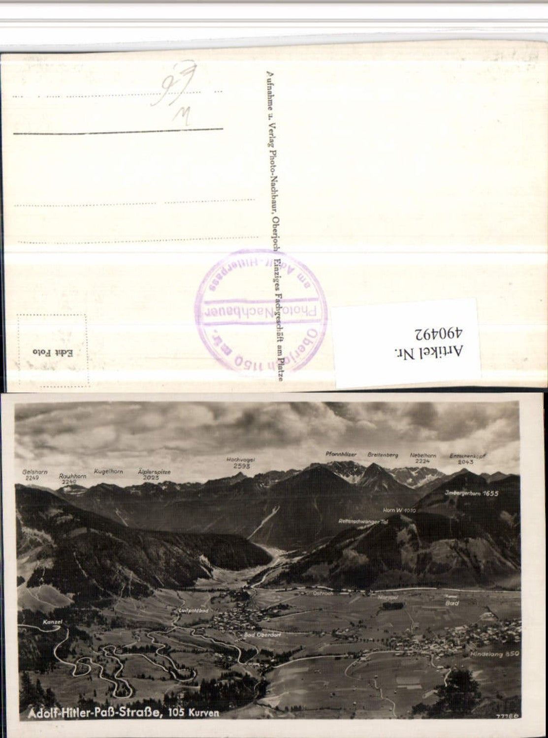 490492,Jochpassstraße m. Bad Oberdorf Hindelang Totale Bergkulisse