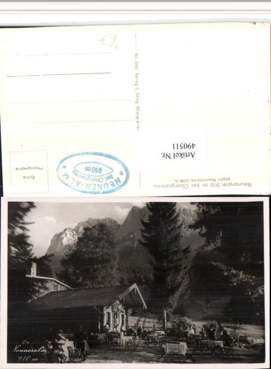 490511,Neuneralm Hütte b. Obergrainau geg. Waxensteine